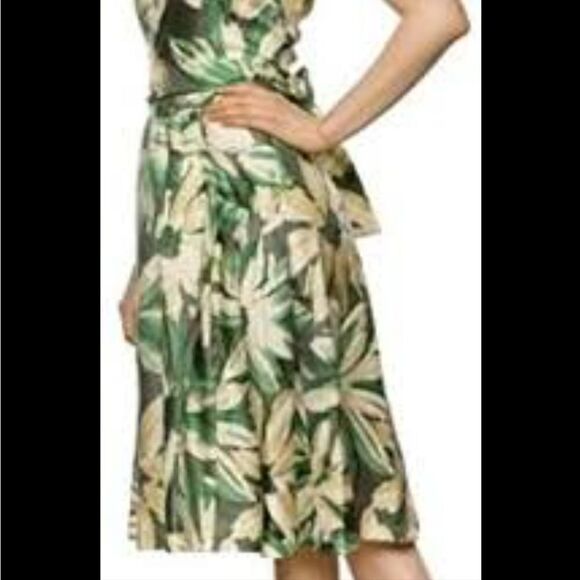 JESSICA HOWARD 50' STYLE SPRING SLEEVELESS FLORAL COLLARED DEEP V-NECK DRESS - Picture 2 of 16
